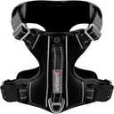 BARKBAY Dog Harness No Pull with ID Tag Pocket - Heavy Duty, Reflective, Easy Control for Large Dogs(Black,S)