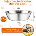 Kathson 6 PCS Stainless Steel Dog Bowls, Replacement Metal Pet Puppy Food Water Bowl Set Suit for Indoor, Travel, Kennel, Dog Feeding Dishes for Small, Medium, Large Dogs, Dishwasher Safe (6.9 Inch)