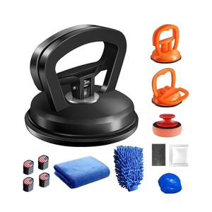 Dent Puller Car Dent Puller Kit 10-Piece & Smooth Surfaces Object Lifter Kit (2xOrange+Black) - Dent Remover Tool for Car Dents,Glass Tiles,Screens | Includes Cleaning Putty & Valve Stem Caps