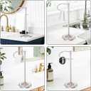Nickel Bath Hand Towel Holder Stand,Stainless Steel 16 Inch Free Standing Towel Rack,Heavy Weight Towel Bar for Bathroom Vanity Countertop &Kitchen