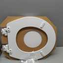 Mayfair Linden Slow Close Toilet Seat, Non Slip Heavy Duty Wood, Easy Install, Round, White