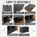 Eaasty 2 Pack 10 Slot Paper Storage Organizer, Back to School Construction Paper Holder for Office, Home, and School Use, 20.5 x 12.4 x 13.3 Inches(Polka Dots,Black)