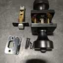 Kwikset Pismo Interior Privacy Door Knob with Lock, Door Handle for Bathroom and Bedroom, Matte Black Keyless Turn Lock Doorknob, with Microban Protection, Square Rose