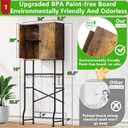 Over The Toilet Storage Cabinet - 2-Door Bathroom Organizer Shelf, Freestanding Space-Saver Toilet Rack with Privacy Protection, Water-Resistant Above Toilet Storage Cabinet for Small Bathrooms(Brown), Large