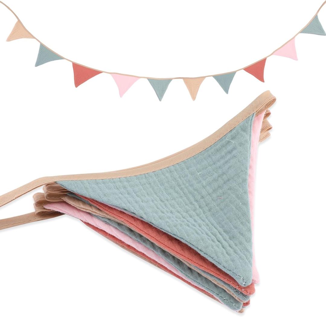 Pennant Banner Flags Brown Pink Red Green Bridal Shower Safari Birthday Tropical Jungle Party Decorations Hanging Decor Streamers for Gender Reveal Bedroom Boho Nursery Decor Celebration