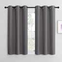 NICETOWN Bedroom Curtains Blackout Drapery Panels, Three Pass Microfiber Thermal Insulated Solid Ring Top Blackout Window Curtains/Drapes (Two Panels, 42 x 48 inches, Gray) (Grey)