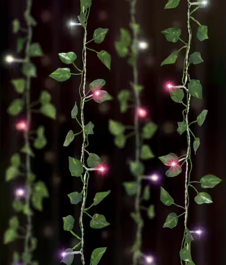 66 Ombre Light 3.5 ft. x 5 ft. Indoor Battery Operated Integrated LED Curtain Vine String Lights