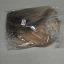 Ombre Blonde Wigs for Women Long Layered Wig with Bangs 16 Inch Straight Layered Synthetic Wig with Curtain Bangs Long Blonde Wig with Dark Roots Medium Length Hair Wigs for Girls Daily Party Use