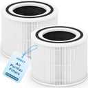 2 Pack Core 300 Replacement Filter for LEVOIT Core 300 Core300-P Core 300S Core 300S/P VortexAir Air Purifier, Core 300-RF, 3-in-1 H13 Grate True HEPA Activated Carbon, White, Core 300-P