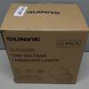 SUNVIE 12W Low Voltage LED Landscape Lights with Connectors, Outdoor 12V Super Warm White (900LM) Waterproof Garden Pathway Lights Wall Tree Flag Spotlights with Spike Stand (12 Pack with Connector)