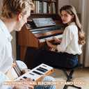 Piano Bench, Adjustable Keyboard Bench, X-Shaped Portable Piano Bench, Padded Music Bench Foldable Keyboard Stool, Non-Slip and Waterproof, Suitable for Children and Adults, 23.6 x 15.7 x 2.3 inches