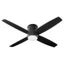 Flush Mount Ceiling Fan with Lights,52 inch Low Profile Ceiling Fan White with Memory Function,3 Color Temperature,Dimmable,Reversible DC Motor Fan for Bedroom Indoor/Outdoor Use Black