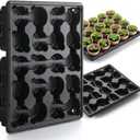 RooTrimmer 20 Cell Plant Trays for Carrying 3 inch Round Nursery Pots, Sturdy Plastic Trays Suitable for Holding 100 pcs Peat Pots (5 Packs)