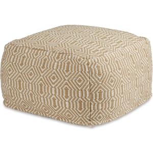 Signature Design by Ashley Adamont Casual Handwoven Geometric Pouf, Beige & White Signature Design by Ashley Adamont Casual Handwoven Geometric Pouf, Beige & White