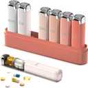 Pill Organizer 3X a Day for Women Weekly Pill Organizer,Detachable Pill Box 7 Day,Travel Daily Pill Case Organizer,Vitamin Organizer& Supplement Organizer for Daily Meds & Supplements,Cute Pink