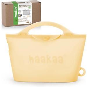 Haakaa Silicone Microwave Steamer & Steriliser Bag, 70oz/2000ml Large Capacity Reusable Steaming Bags for Baby Bottles,Breast Pump,Accessories,Pacifiers,Teethers, Great for Home&On The Go,Pinapple/1PC