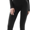 PUMIEY Jumpsuits for Women Square Neck Long Sleeve Bodycon Unitard One Piece Outfits Chill Collection (Large, Jet Black)