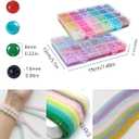 2 Pack More Than 1300PCS Round Glass Beads for Jewelry Making,48 Colors 8mm Crystal Beads for Bracelets Jewelry Making and DIY Crafts, 2 Box Round Beads Suitable for Beginners. (Solid+Printing)