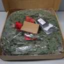 26" Norfolk Pine Wreath, Christmas Wreath for Front Door, Winter Large Greenery Wreath with Lights, Red Bow, Bell, Artificial Wreaths for Indoor Outdoor Holiday Decor, FF11