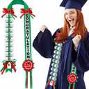 Lyrow Green and Red Graduation Money Lei Class of 2026 Ribbon Money Lei Graduation Cash Gift for Congrats Graduates Grad Leis with Cash Holder for Senior High School Party Supplies (Classic)