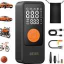 BEVA Tire Inflator Portable Air Compressor, 4X Faster Inflation Air Pump with Digital Pressure Gauge, 150PSI Cordless Tire Inflator with LED Light for Car, Electric Bikes, Motorcycle, Bike, Ball (Medium)