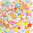 100Pcs Mixed Colors Slime Charms Assorted Cute Jelly Embellishments Bulk, Random Kawaii Accessories, Flatback Ornament Resin Charms for Phone Junk Cases,Hairpins Scrapbooking Crafting & DIY Decoration