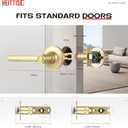 5 Pcs Gold Door Handles Interior in Satin Brass Finish, Bedroom Bathroom Privacy Door Levers Interior Gold Locksets Keyless, Reversible for Right & Left Sided Doors