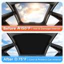 2026 Upgrade for Tesla New Model Y Juniper 2025 2026 Sunshade Roof [No Sag,Ice-Crystal Cooling Coatings] Heat Insulation Glass Roof Sun Shade for Tesla Model Y Accessories 2025 2026 Black