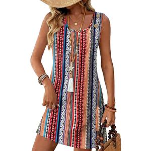 WEESO Summer Dresses for Women Tank Casual Sleeveless Casual Mini Fashion Beach Vacation Dresses with Pockets (M)