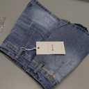 ELLEVEN Low Rise Denim Mini Skirt for Women, High Stretch Jean Skirt with Shorts Underneath Y2k Micro Skort (Small)