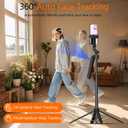 Auto Face Tracking Self Stick Tripod for iPhone with 10" Ring Light Hands-Free 360Adjustable 70.9 Inch Smart Phone Stand with Remote for Content Creator Vlog Video Recording