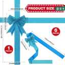 Ganeen 7 Pieces Christmas Cabinet Door Ribbon Bow Large Christmas Festive Ribbons Cabinet Bows Xmas Tree Wreath Bow (Blue)