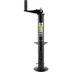 Lippert Quick Drop Tongue Jack for A-Frame Travel, Cargo, and Utility Trailers or 5th Wheel RVs, Black