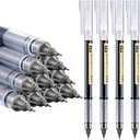Frienda 12 Pieces Rolling Ball Pens 0.5 mm Japanese Quick Drying Fine Point Pens Liquid Ink Smooth Writing for Office Student Back to School Supplies(Black)