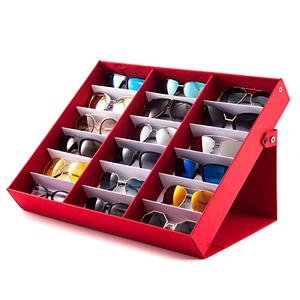 TRIUMPH VISION Sunglasses Organizer Storage Eyeglass Holder Multiple Glasses Case Box Eyewear Tray Display Stand Rack for Women Men 18 Slot