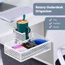 Under Desk Drawer Organizer Clip-on Cup Holder Under Desk Storage Drawers Rotated Under Table Drawer for Desk Organizer Clamp Phone Holder Paper Drawer (White)