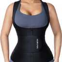 Neoprene Sauna Sweat Waist Trainer Corset Trimmer Vest for Women Tummy Control, Waist Cincher Body Shaper (XX-Large, Black One Belt With Zipper)