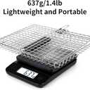 Square BBQ Fish Basket for Grilling, Portable 304 stainless steel grill basket for Fish, Vegetables, Meat Skewers, Suitable for camping, patio barbecues, or as a gift for men/women.