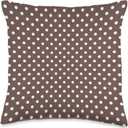 Classic Coffee Brown Polkadots Pattern, Boho Polka Dot Throw Pillow 16x16