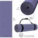 Non-slip TPE Yoga Mat for Women & Men,72"x24" Double-Sided Workout Mat for Home Gym Pilates Fitness,1/4 Inch Packable Lightweight Exercise Mat with Strap for Travel,Non Toxic Exercise Floor Mat