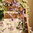 2Pcs 7.2Ft/Piece Artificial Flowers Wisteria Garland Artificial Wisteria Vine Hanging Flower Greenery Garland for Home Garden Outdoor Wedding Arch Floral Decor (Purple)