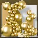PartyWoo Metallic Gold Balloons 100 pcs Different Sizes Pack of 36 18 12 10 5 Inch, Chrome Gold Balloon Arch Kit Garland for Birthday Graduation Baby Shower Wedding Party Decorations Gold-G101
