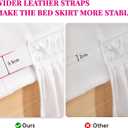 RIMELA White Bed Skirt King Size 15 Inch Drop, Wrap Around Elastic Bedskirt, Dust Ruffle for Adjustable Bed Base Machine Washable Easy to Install Bed Skirts