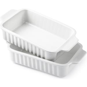 Small Casserole Dishes for Oven - 30 Oz Ceramic Baking Dish with Handles - 9x5 Rectangular Mini Bakeware for Lasagna, Au Gratin, Meal Prep - Portion Control & Personal Serving, Set of 2