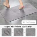 Stiio Bath Mat for Bathroom, Flat Bath Rug Super Absorbent Quick Dry, Non Slip Thin Bathroom Mats Fit Under Door, Easy Clean Washable Shower Mat Carpet for Kitchen, Bathtub, Sink, Grey 15x23 inches