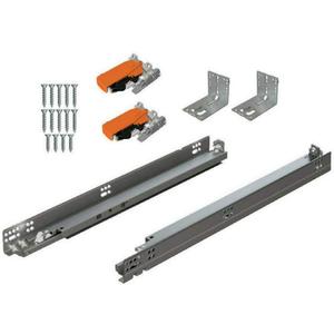 Blum 563H5330B 21" Tandem Drawer Slides Plus Blumotion Complete Kit. with Runners 563H, Locking Devices, Rear Mounting Brackets and Screws (for Face Frame Or Frameless Application), Zinc (Pack of 6)