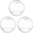 3 Pack 6.3 Inch Clear Seeded Glass Lamp Shade Pendant Ceiling Chandelier Wall Sconce Light Replacement Glass Shade Fixture Over Sink Kitchen Island