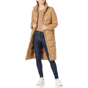 Amazon Essentials womens Lightweight Water-resistant Longer Length Cocoon Puffer Coat (Small, Camel)