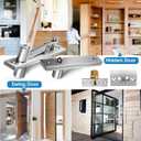 Hidden Door Hinges for Max 200 lb Wood Doors,Pivot Hinges for Hidden Door Bookcase,Secret Door,with Door Ball Catch Hardware (1, Silver)