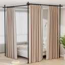 Mr IRONSTONE Room Divider Curtain Rod No Drilling, Partition Room Dividers 4-10ft(H) 28-144inch(W) Adjustable, Heavy Duty Tension Rod Floor to Ceiling Freestanding, Wall Divider for Room Separation